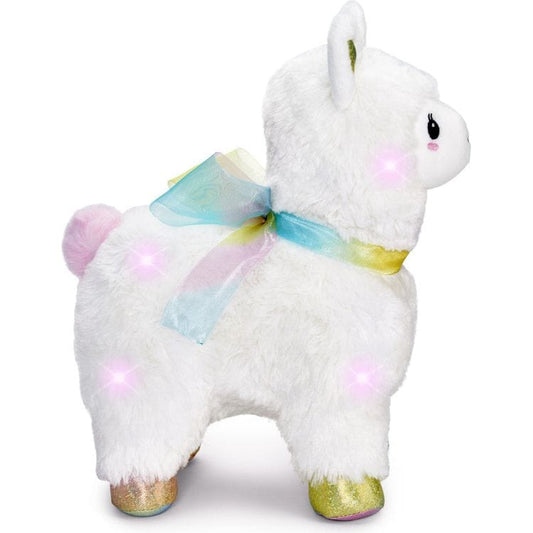 12" Glow Brights LED with Sound Alpaca Plush - Cream