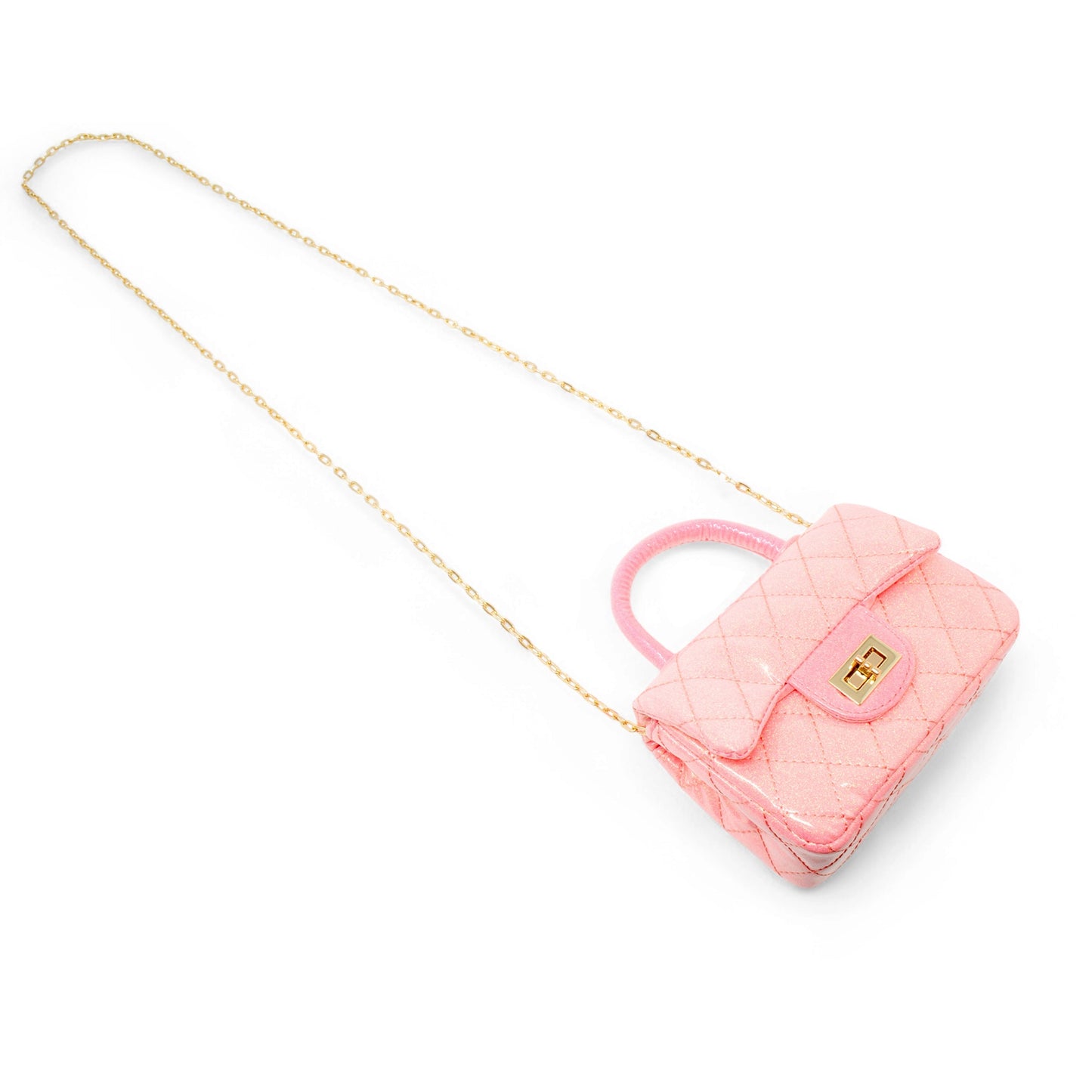 Classic Sparkle Top Handle Handbag - Bubblegum Pink