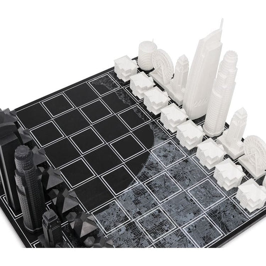 Los Angeles Edition Acrylic Chess Set with Wood Map Board