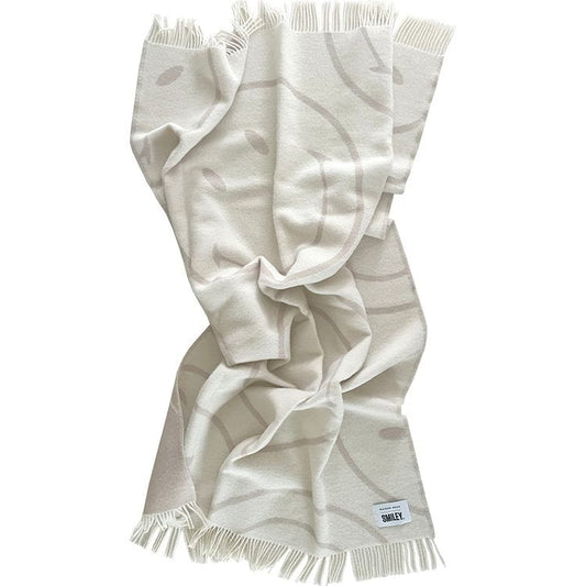 Smiley Blanket - White/Grey