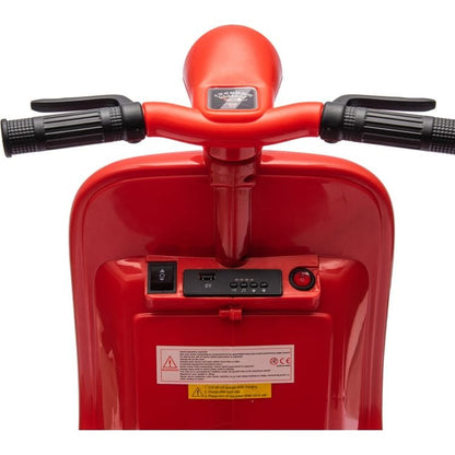 12V Vespa Electric Ride-On Scooter - Red
