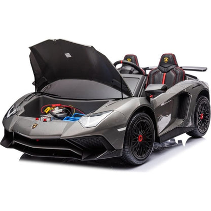 24V Lamborghini Aventador 2 Seater Ride on Car for Kids - Grey