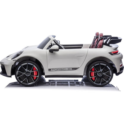 24V Porsche 911 GT3 2-Seater Kids Ride-On Car with Remote Control - White