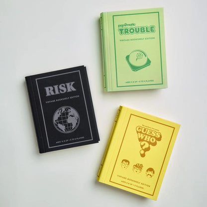 3 Pack Vintage Bookshelf Games: Risk, Guess Who, Trouble