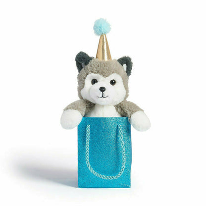8" Plush Party Husky in a Bag