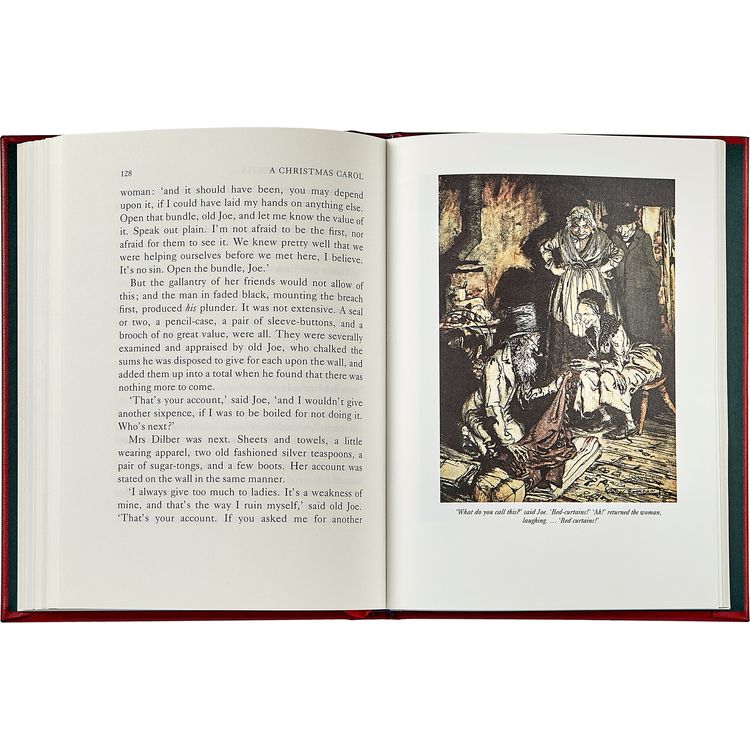 A Christmas Carol Book in Red Bonded Leather
