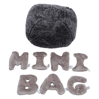 Alphabet Plush Mini Set - Rhino Grey Letters with Dark Grey Bag