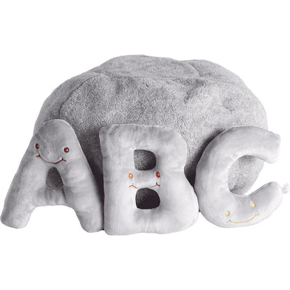 Alphabet Plush Set - Dove Grey Letters with Light Grey Bag