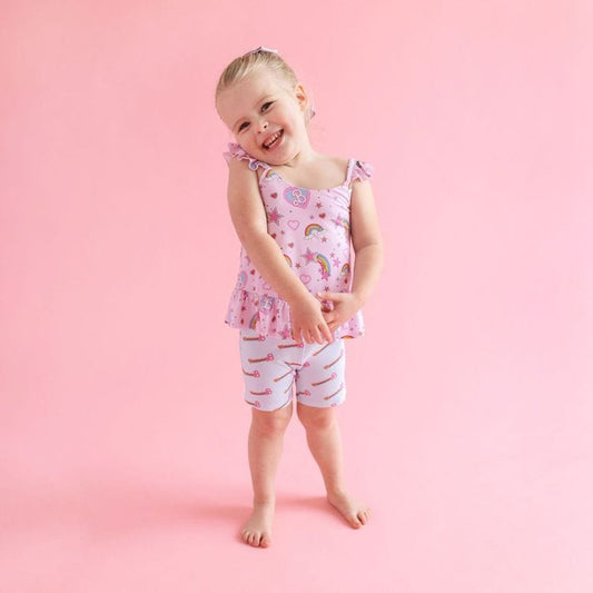 Barbie Star Power - Flutter Sleeve Ruffle Crop Top