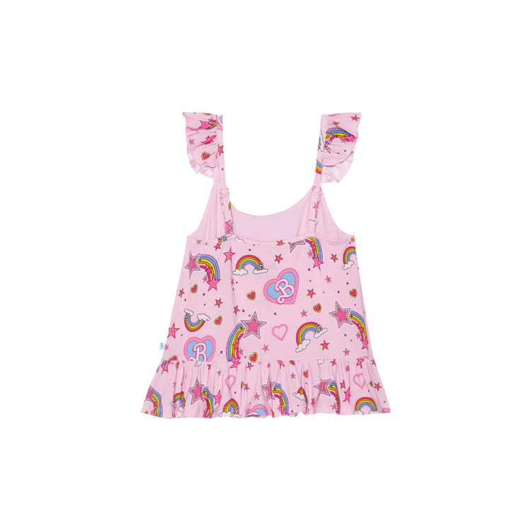 Barbie Star Power - Flutter Sleeve Ruffle Crop Top