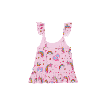 Barbie Star Power - Flutter Sleeve Ruffle Crop Top