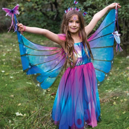 Blue Butterfly Twirl Dress & Wings - Size 3-4 Years