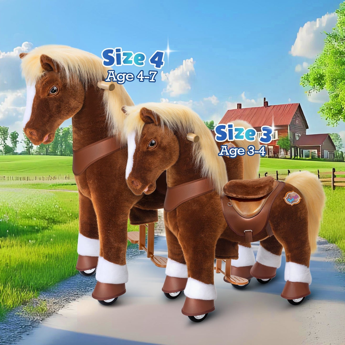 Brown Horse Model Y Ride on Toy - 4-7 Years
