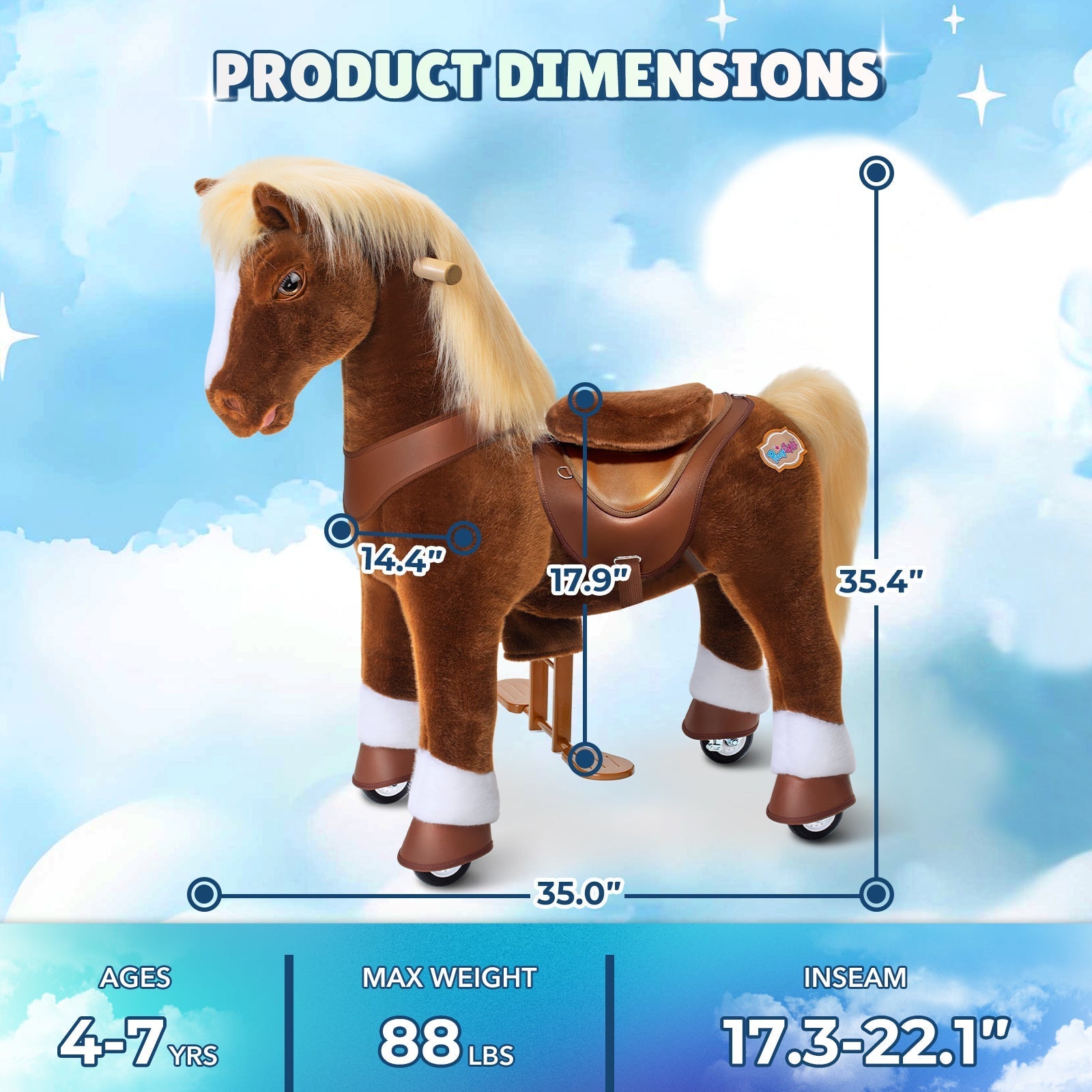 Brown Horse Model Y Ride on Toy - 4-7 Years