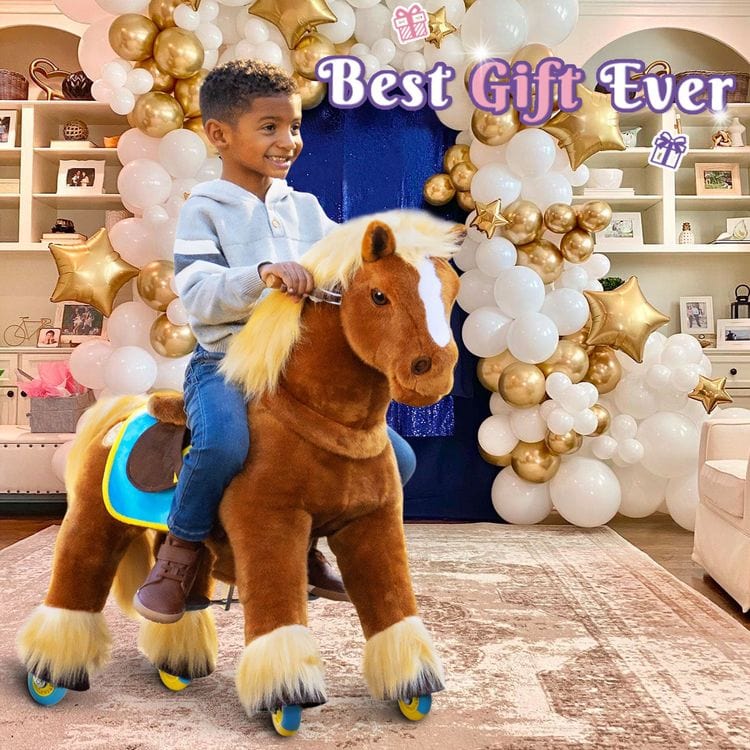 Brown Model X Ride-On Horse - 3-4 Years
