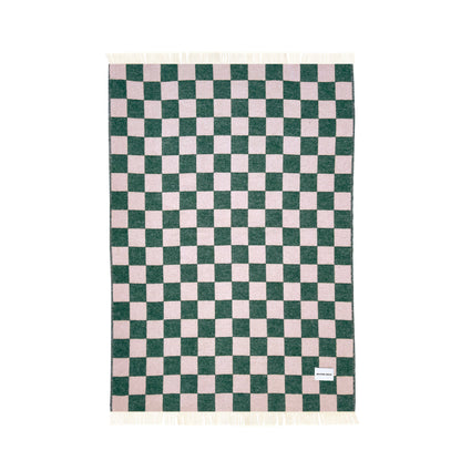 Checkerboard Blanket - Green/Pink