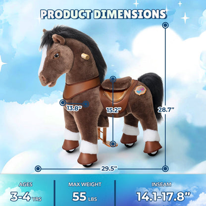 Chocolate Brown Horse Model Y Ride on Toy - 3-4 Years
