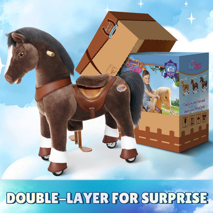 Chocolate Brown Model Y Horse Ride on Toy - 4-7 Years