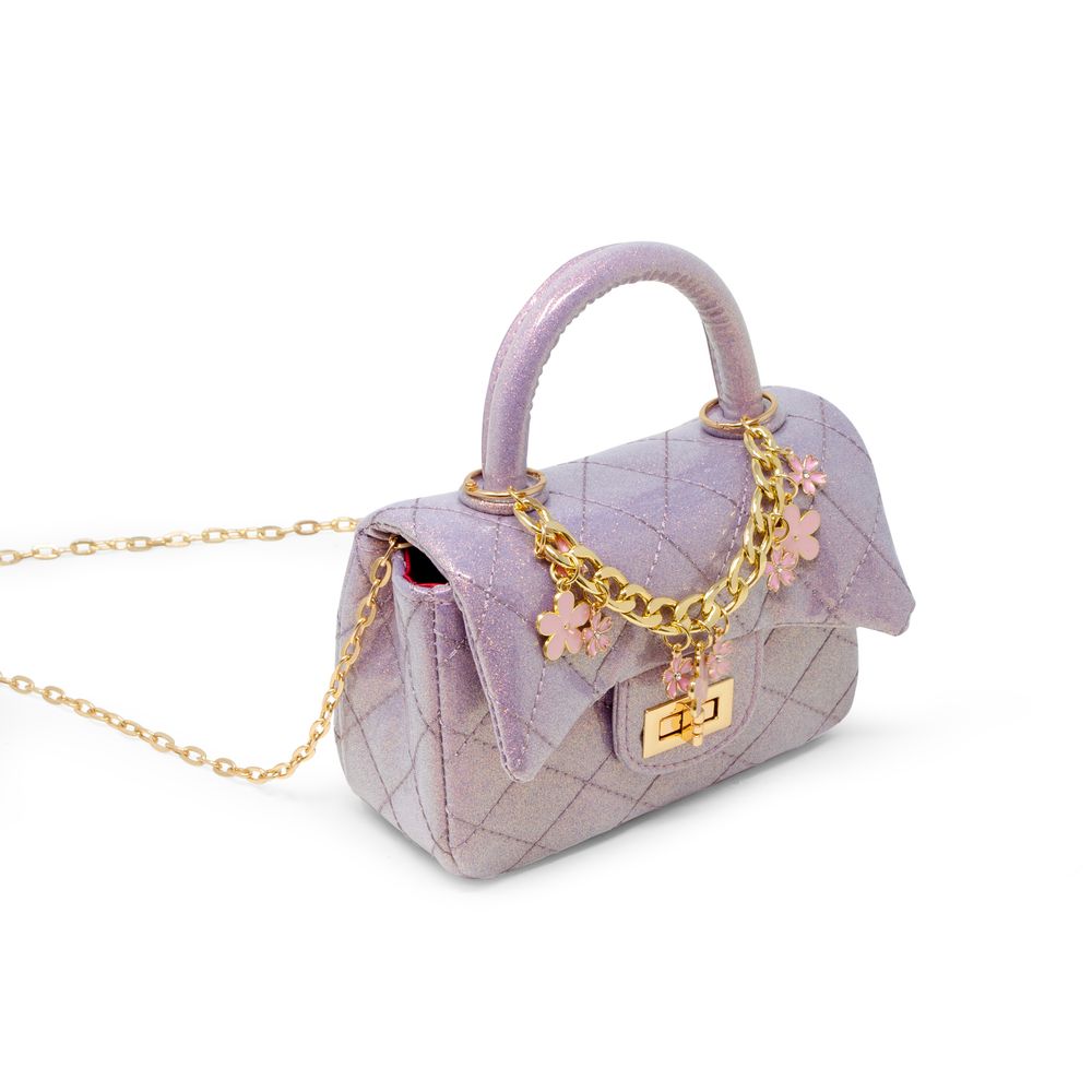 Classic Sparkle Top Handle Handbag - Purple