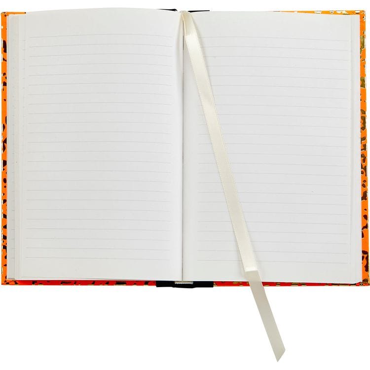 Composition Notebook in Neon Orange/Gold Leather