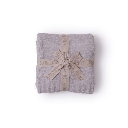 CozyChic Braided Cable Receiving Blanket - Heathered Almond-Sandstone