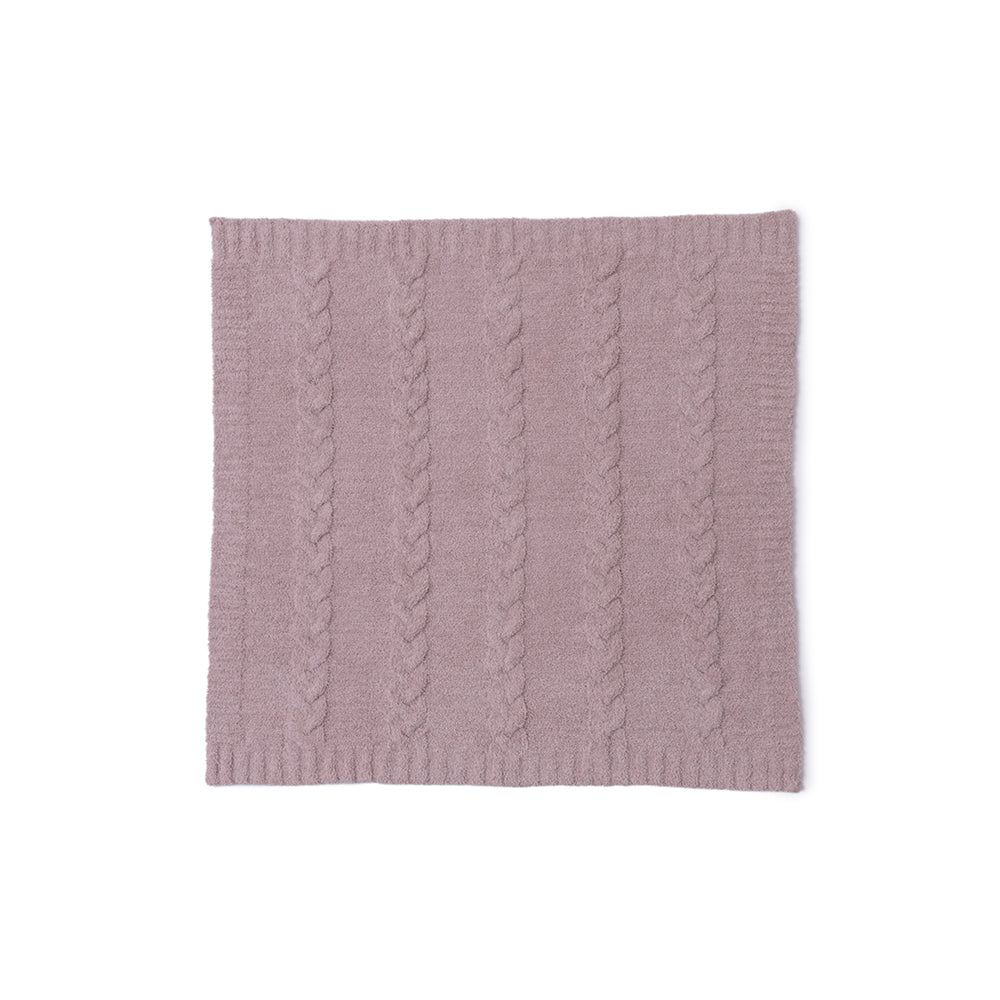 CozyChic Braided Cable Receiving Blanket - Heathered Rose-Dusty Mauve