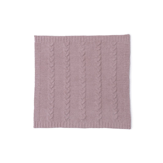 CozyChic Braided Cable Receiving Blanket - Heathered Rose-Dusty Mauve