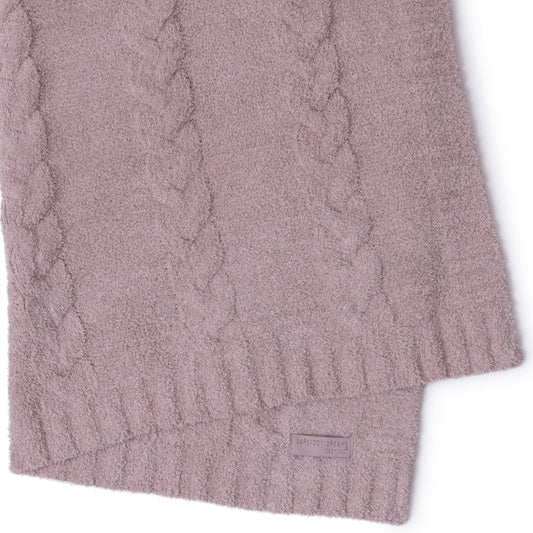 CozyChic Braided Cable Receiving Blanket - Heathered Rose-Dusty Mauve