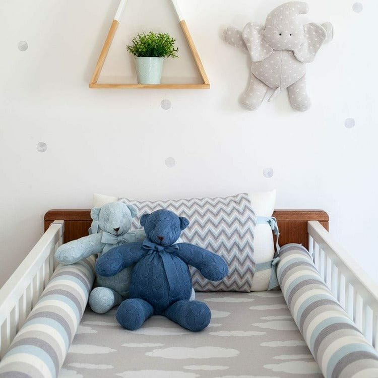 Dark Blue Cable Knit Plush Teddy Bear