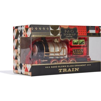 FAO Schwarz Train Glass Ornament