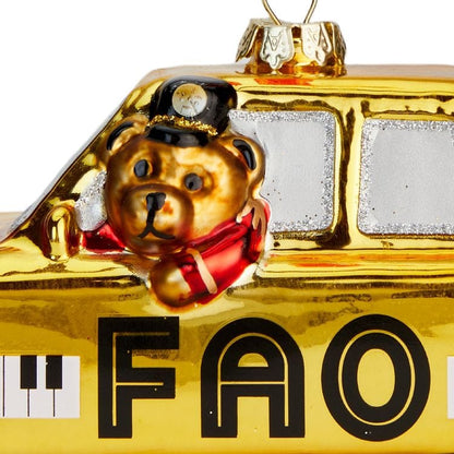 FAO Taxi Glass Ornament