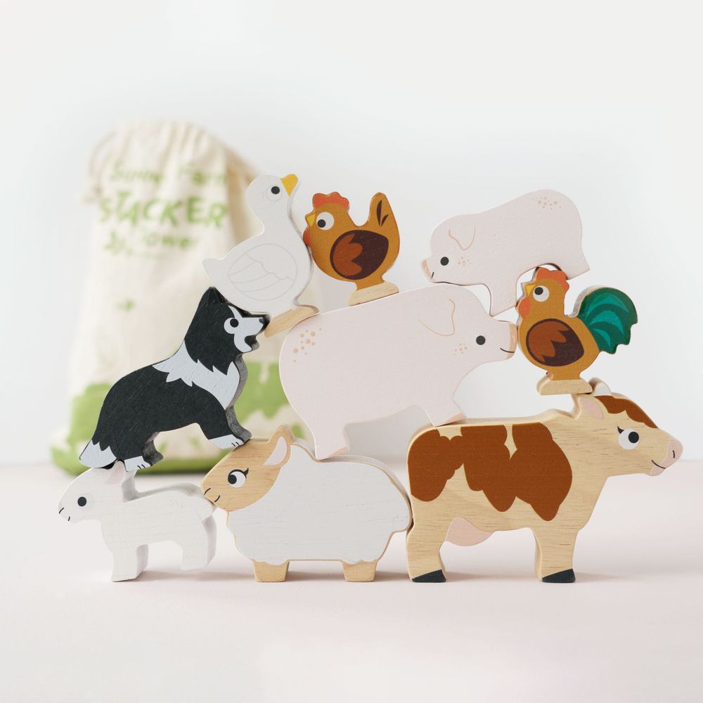 Farmyard Stacking Animals & Bag