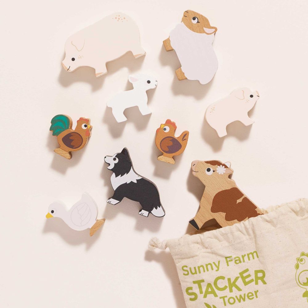 Farmyard Stacking Animals & Bag