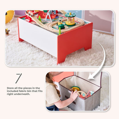 Florida Amusement Park Wooden Activity Table with 6 Mini-Games