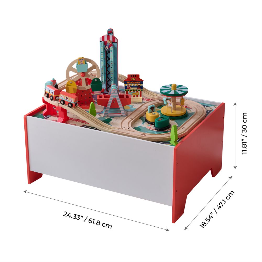 Florida Amusement Park Wooden Activity Table with 6 Mini-Games
