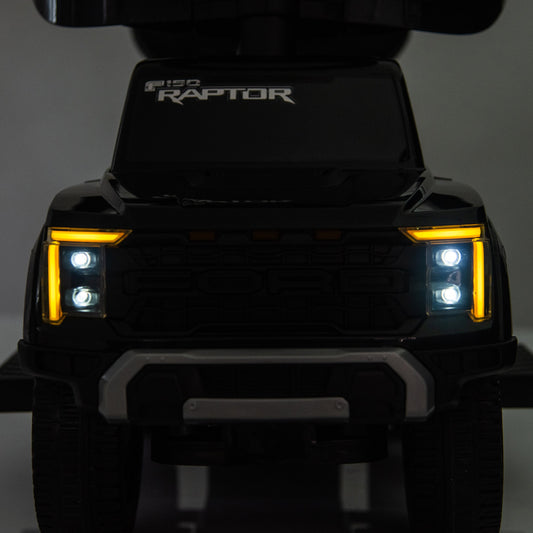 Ford Raptor 3-in-1 Push Ride On Toy Car - Black
