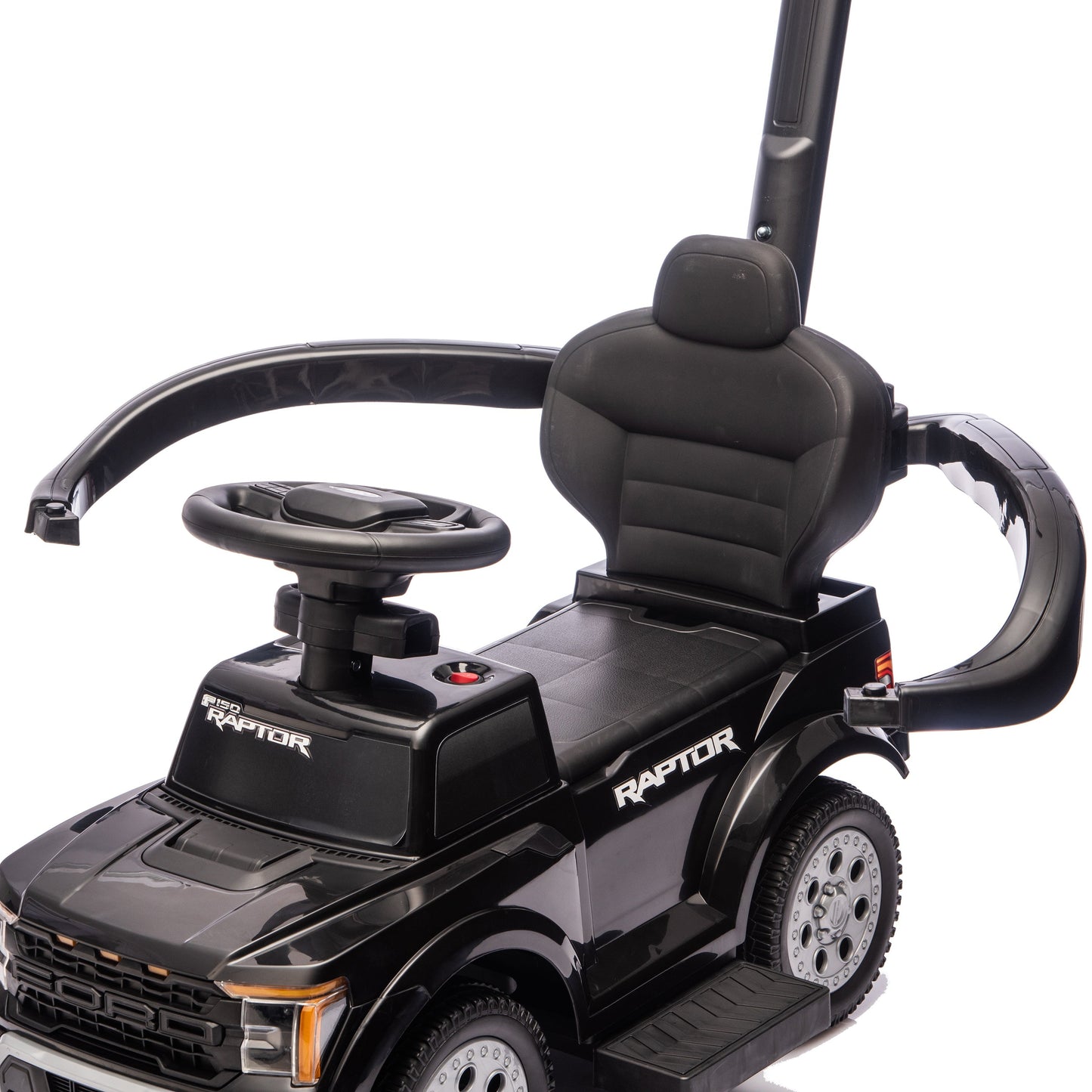 Ford Raptor 3-in-1 Push Ride On Toy Car - Black