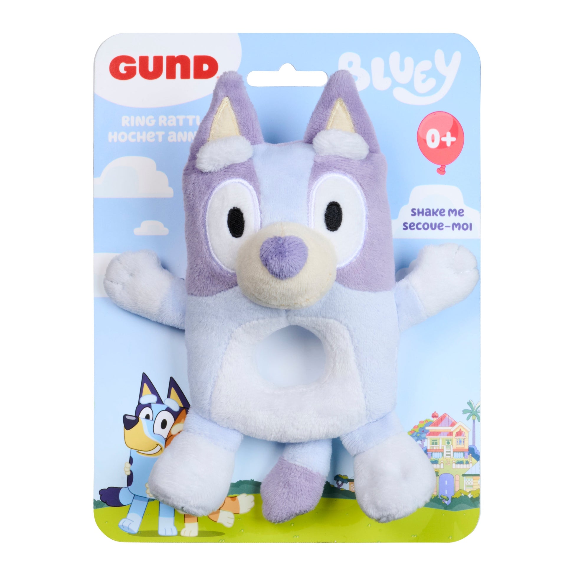 GUND Bluey Plush Ring Rattle - 6”