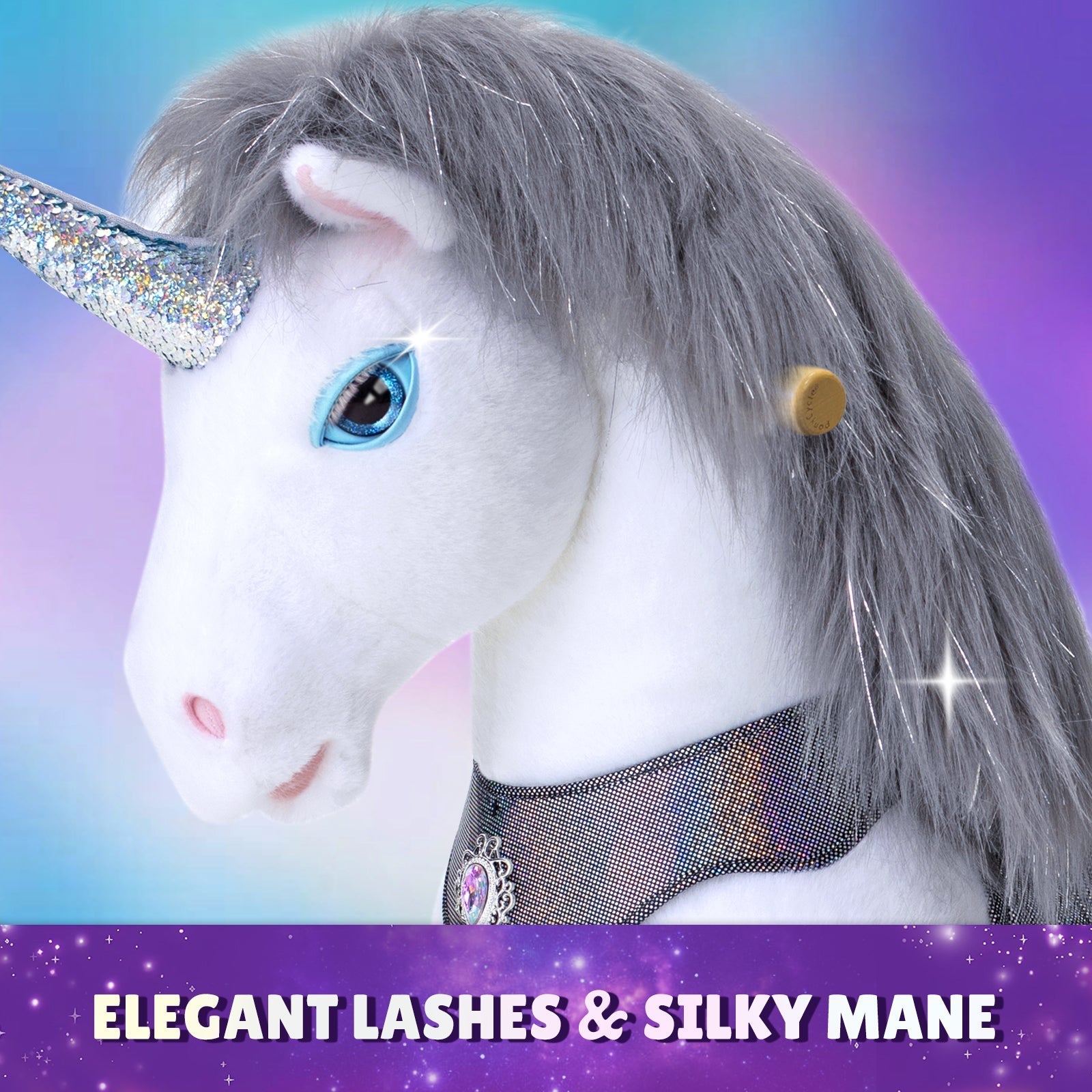 Grey Unicorn Model Y Ride on Toy - 3-4 Years