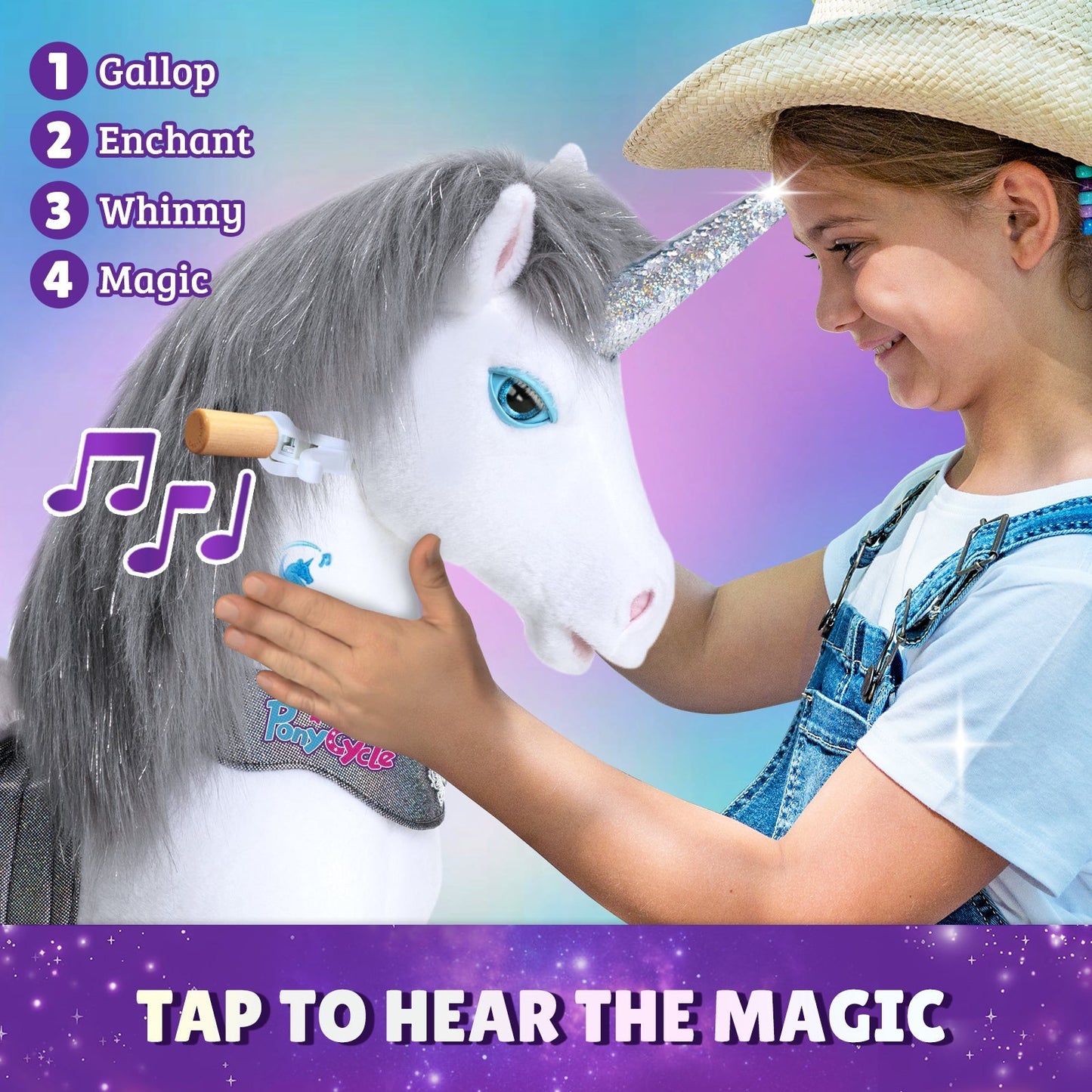 Grey Unicorn Model Y Ride on Toy - 3-4 Years