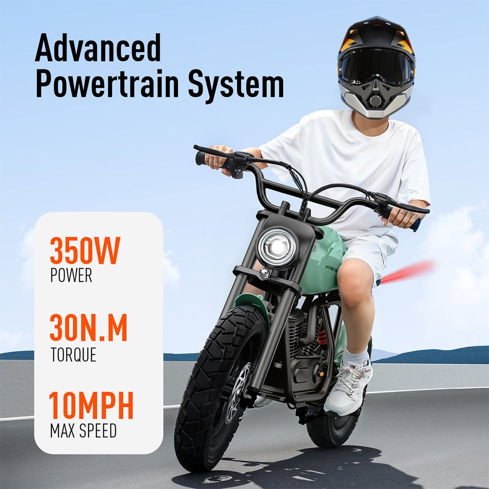 Hyper Gogo S9 Kids Motorcycle - Green