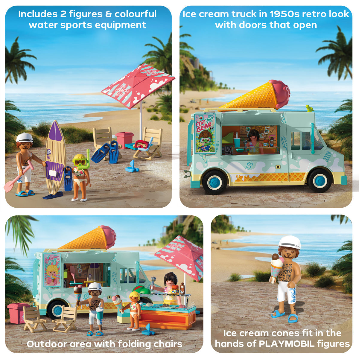 Ice Cream Truck with Surf Shop Playset