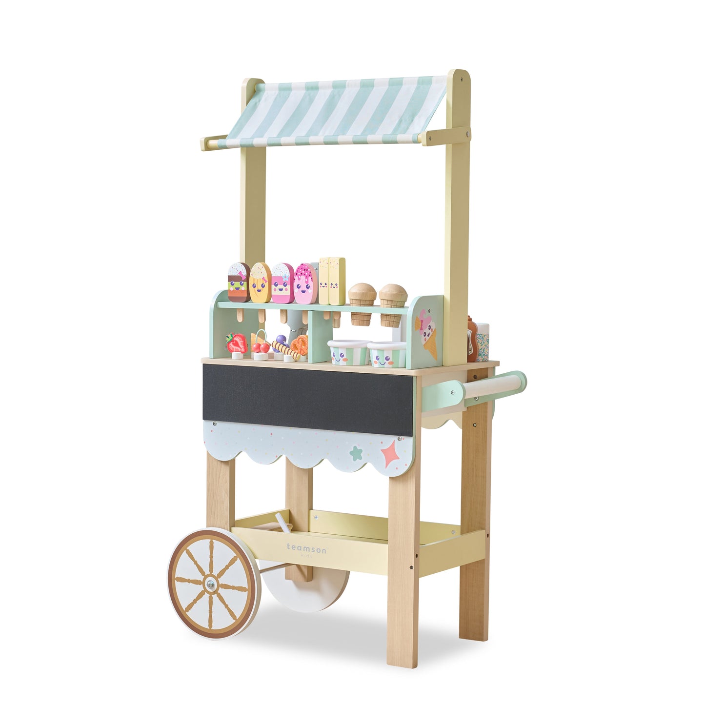 Jolly Pals Wood Ice Cream Stand with 33 Accessories and Chalkboard
