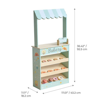 Jolly Pals Wooden Bakery Stand with 12 Pastry Pieces