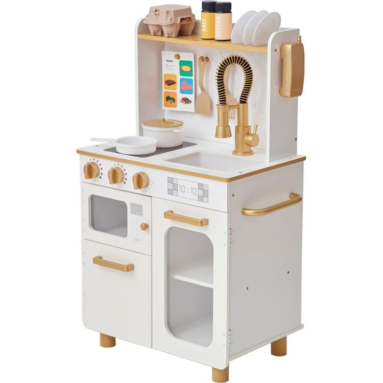 Little Chef Memphis Play Kitchen + Accessories - White/Gold