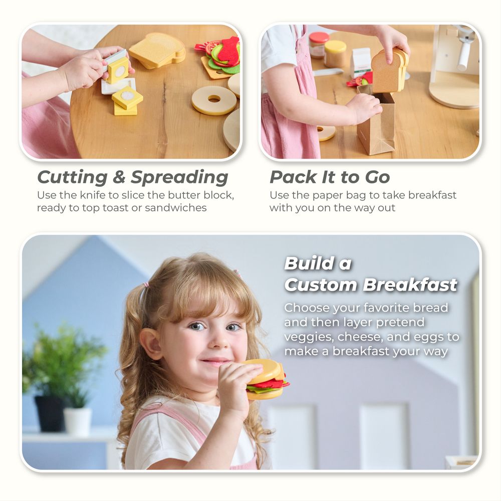 Little Chef Santa Barbara Wooden Healthy Breakfast to Go