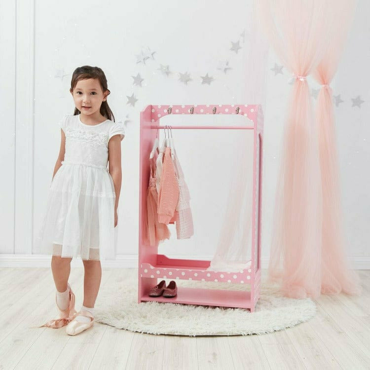Little Princess Bella Clothing Rack with Storage - Pink