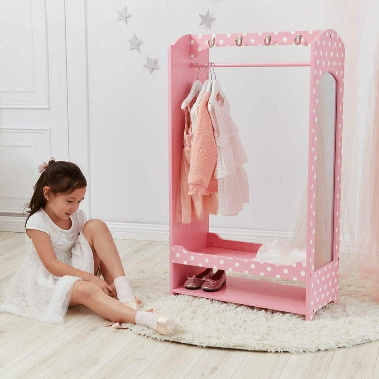 Little Princess Bella Clothing Rack with Storage - Pink