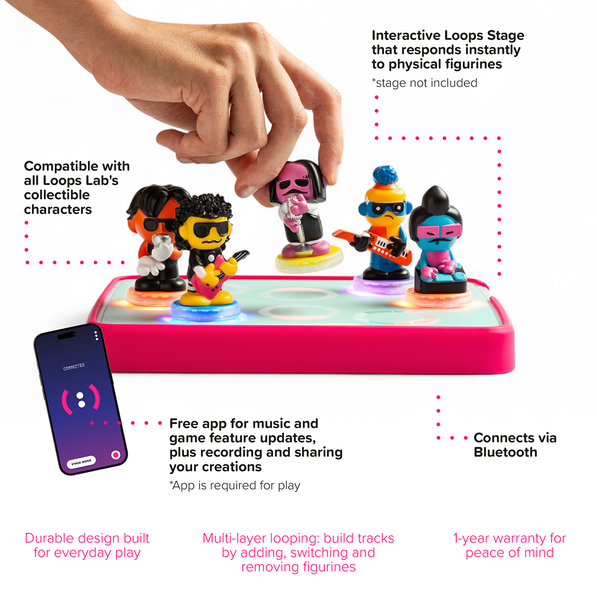 Loops Lap Curly Lines: 5 Figurines NeoFunk Band