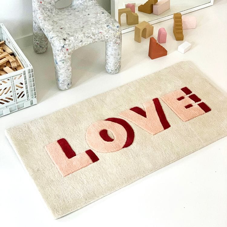 Love Rug - Cream/Red